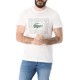 LACOSTE T-shirt da uomo coccodrillo stampato TH5097 Bianco/Verde