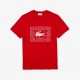 LACOSTE T-shirt da uomo coccodrillo stampato ROSSO TH5097